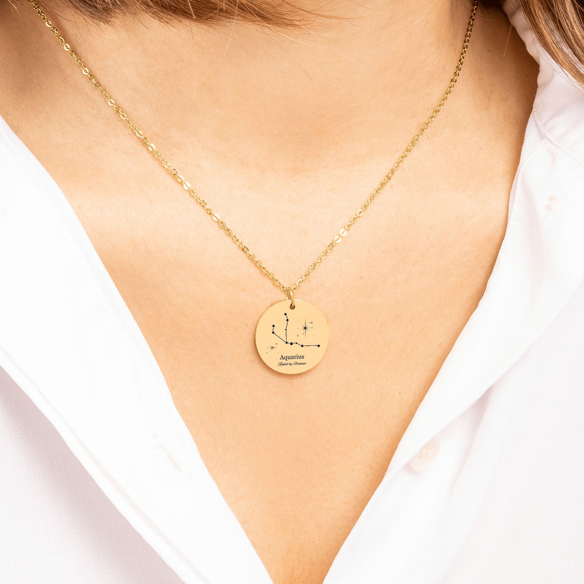 Aquarius Zodiac Sign Necklace