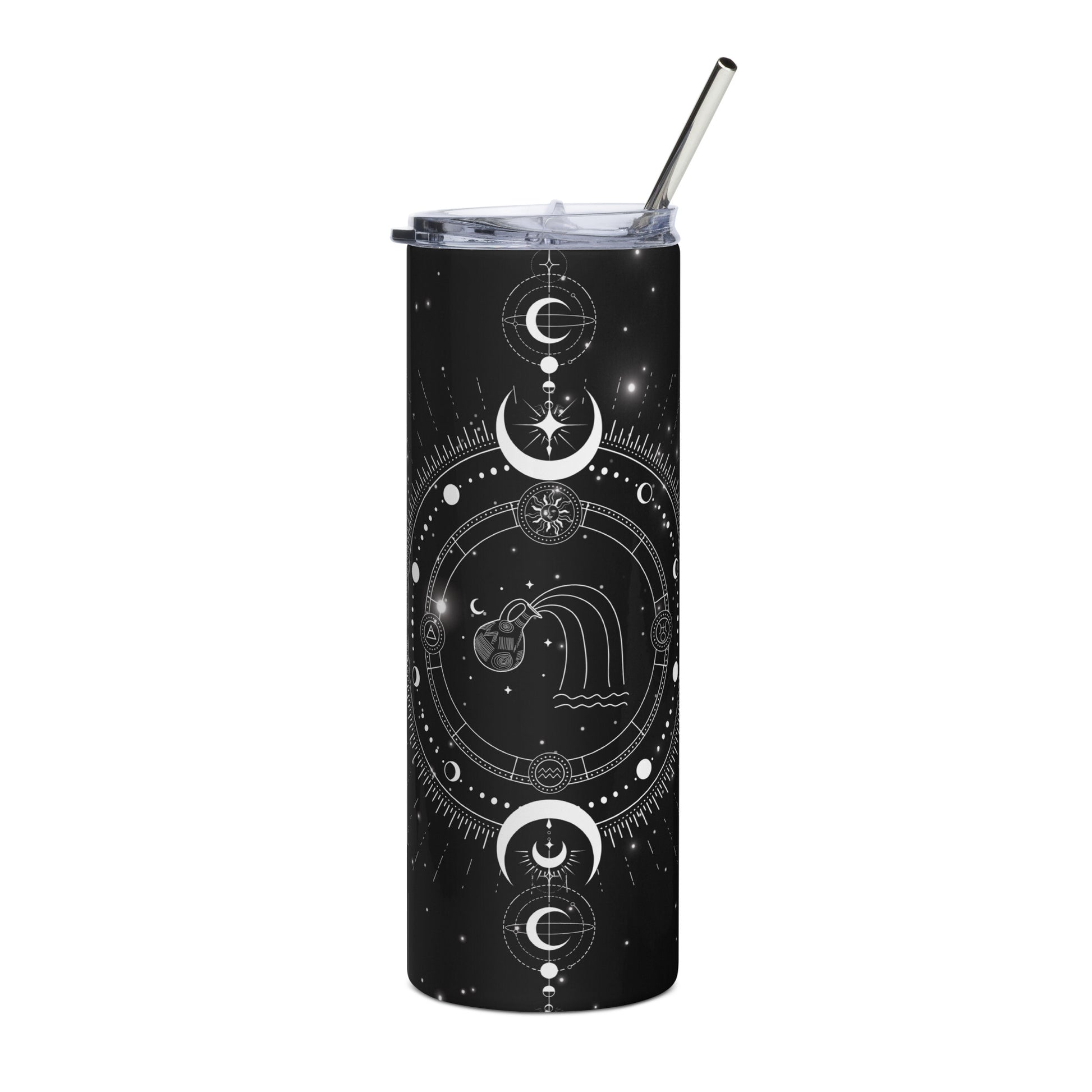 Aquarius Zodiac Sign Tumbler Black
