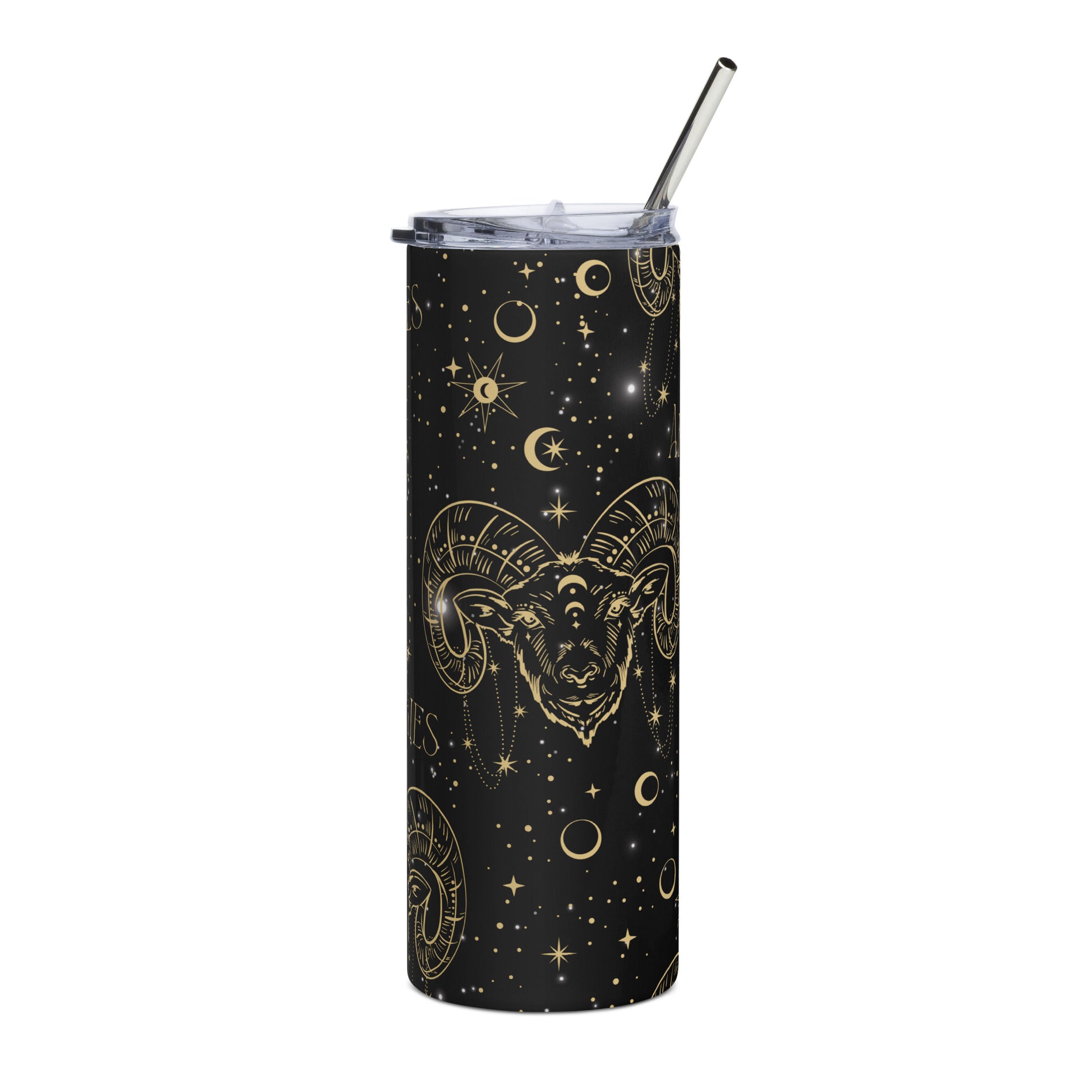 Aries Zodiac Sign Tumbler Black Galaxy
