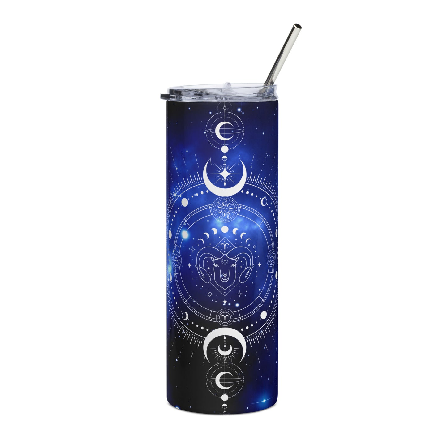 Aries Zodiac Sign Tumbler Blue
