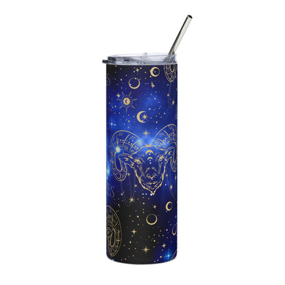 Aries Zodiac Sign Tumbler Blue Galaxy
