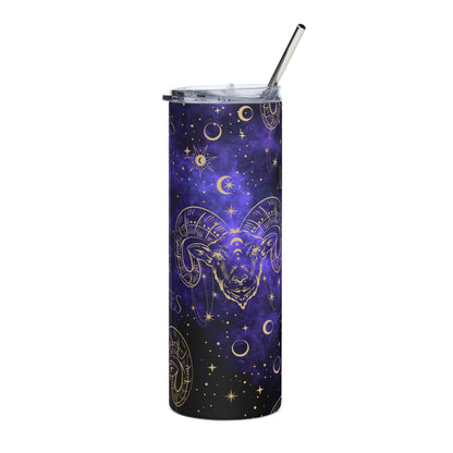 Aries Zodiac Sign Tumbler Purple Galaxy
