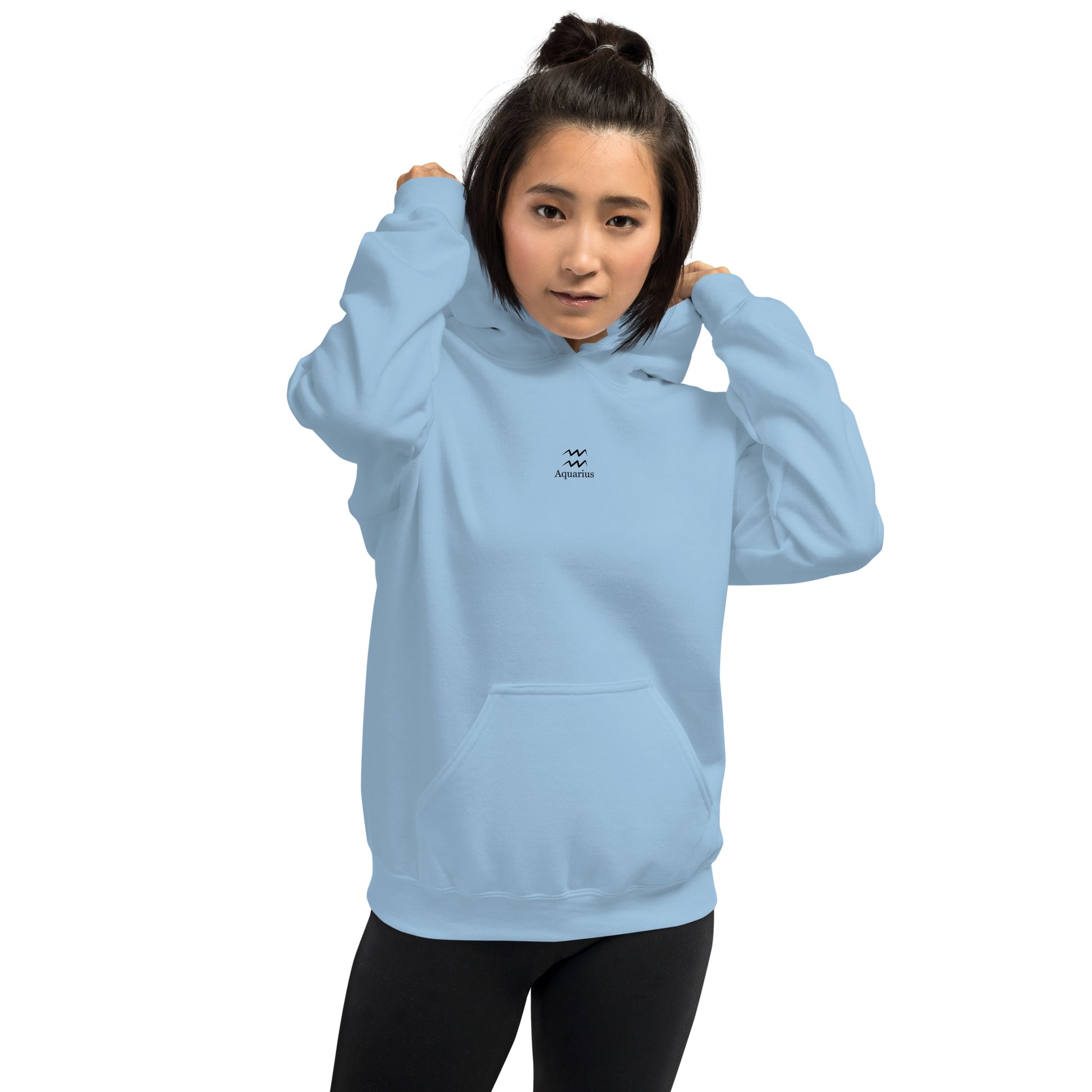 Blue Aquarius zodiac sign hoodie water-bearer pattern





