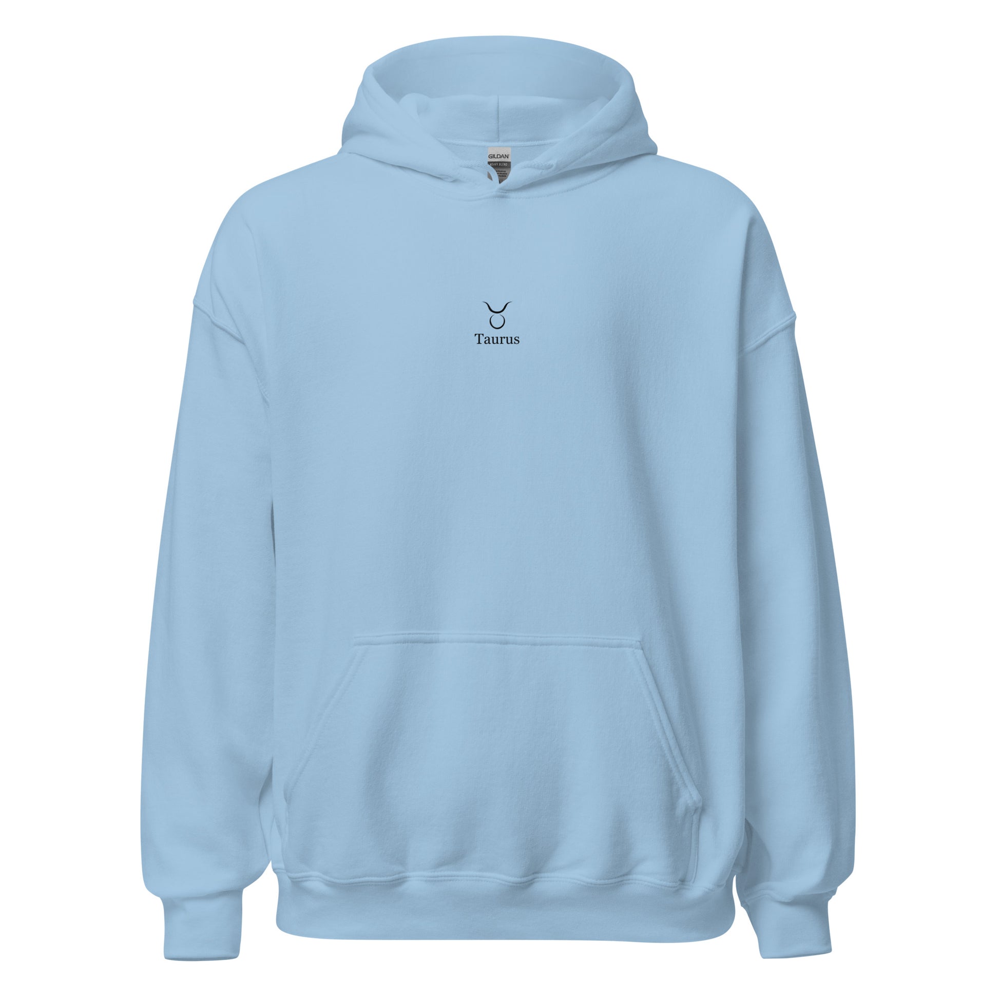 Blue Taurus zodiac sign hoodie cosmic design
