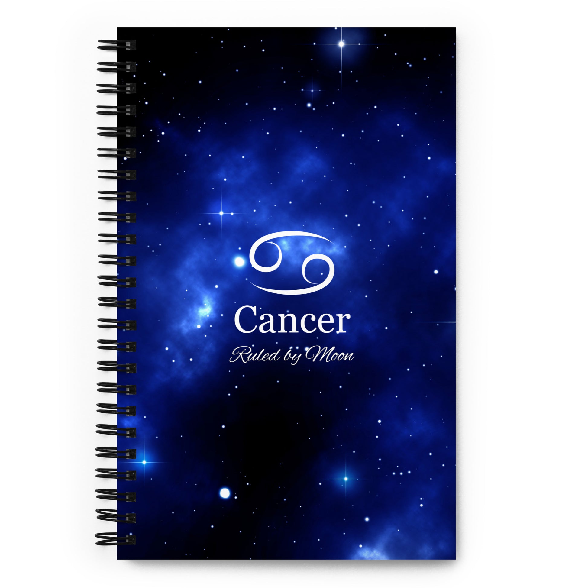 Cancer Zodiac Sign Spiral Notebook Blue
