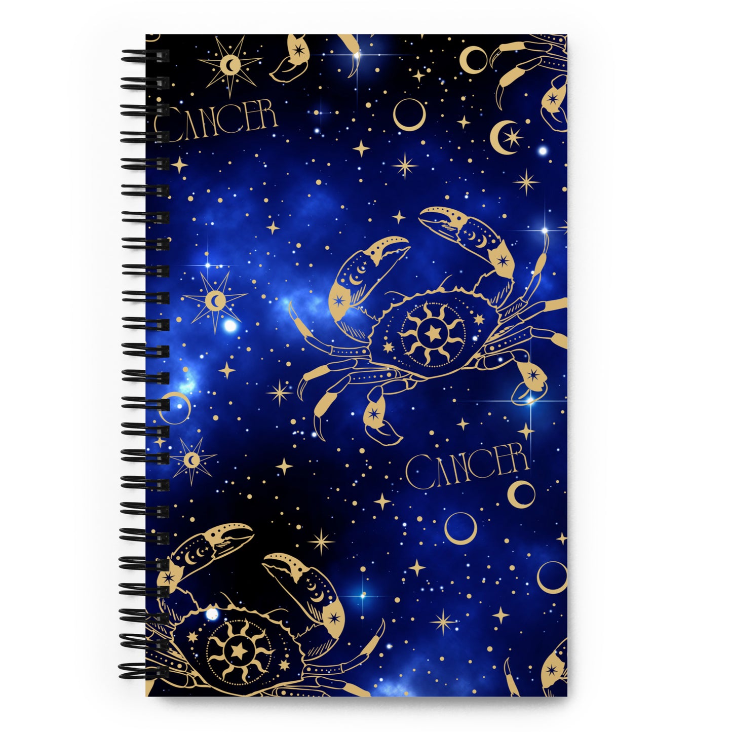 Cancer Zodiac Sign Spiral Notebook Blue Galaxy
