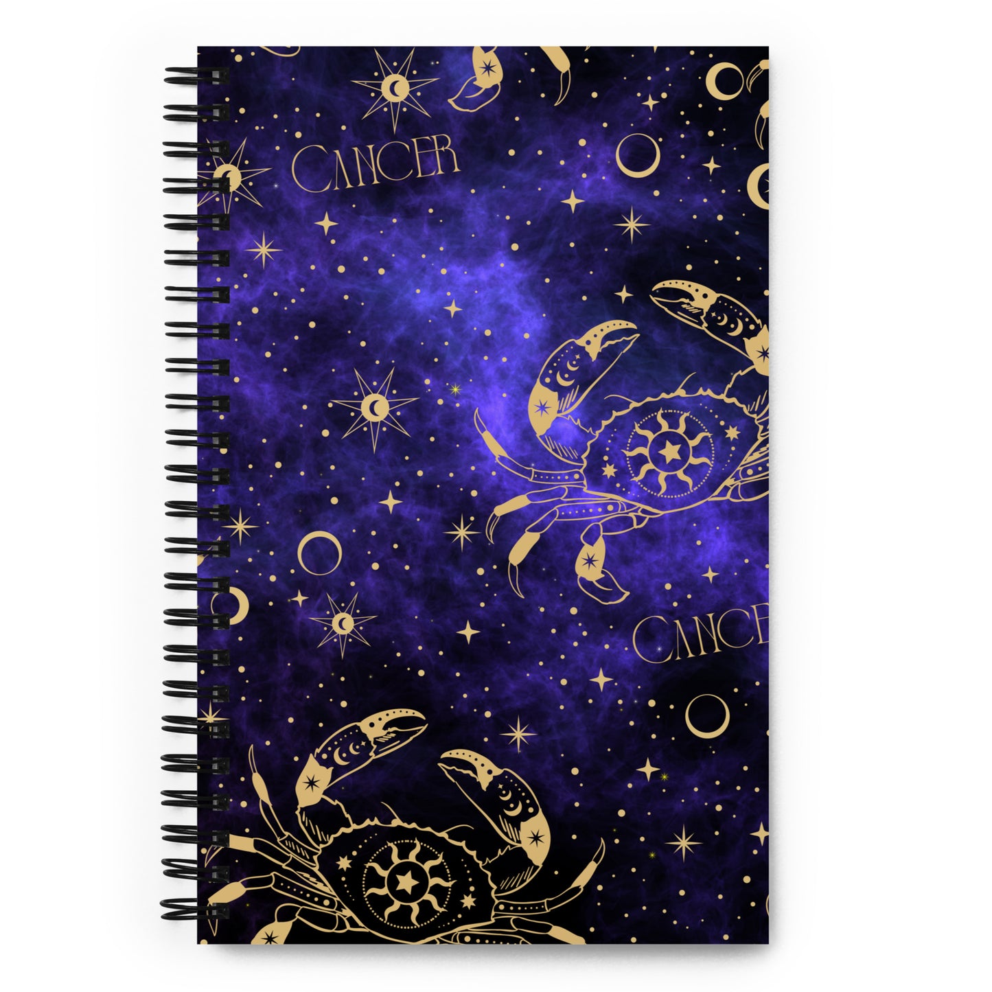 Cancer Zodiac Sign Spiral Notebook Purple Galaxy
