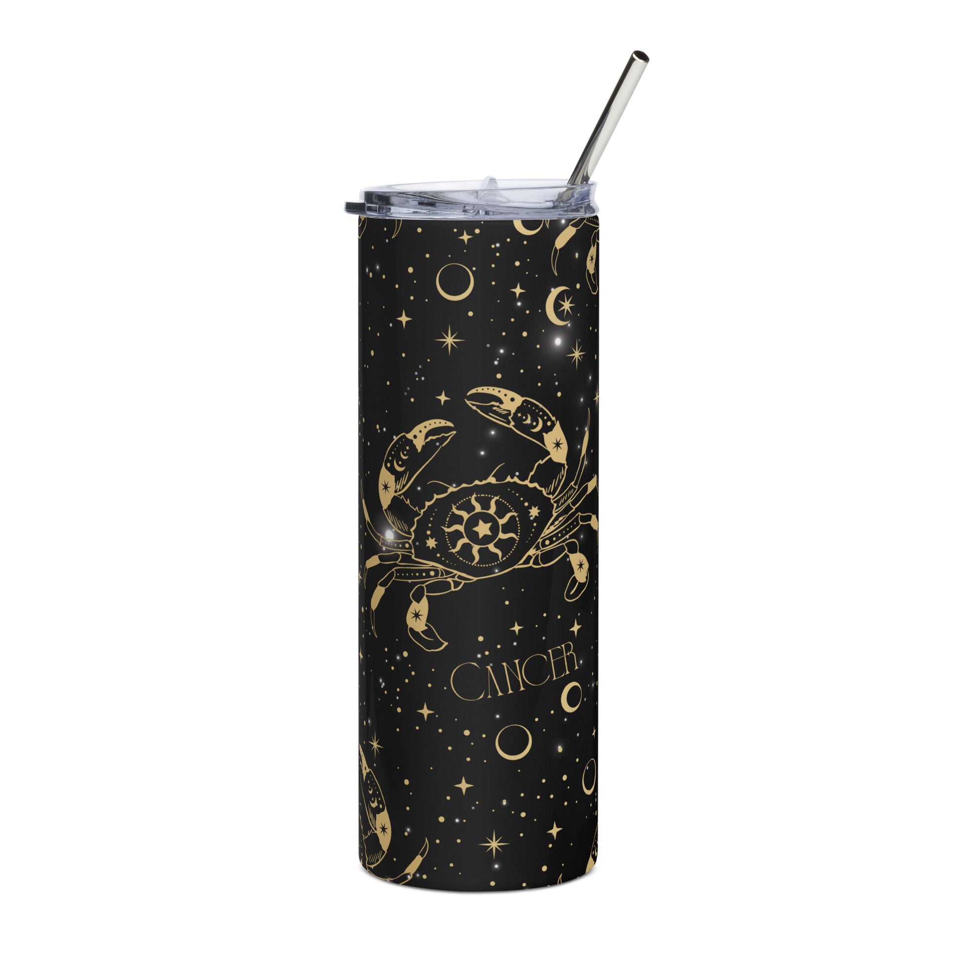 Cancer Zodiac Sign Tumbler Black Galaxy
