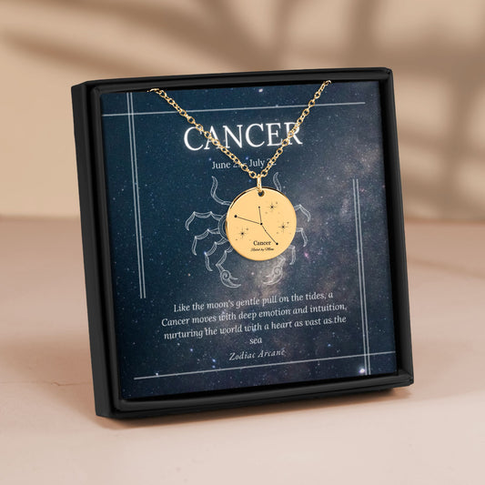 Cancer zodiac sign necklace