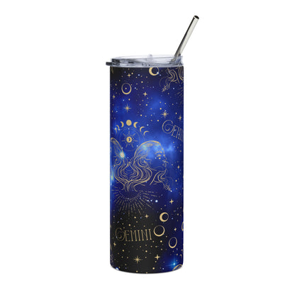 Gemini Zodiac Sign Tumbler Blue Galaxy
