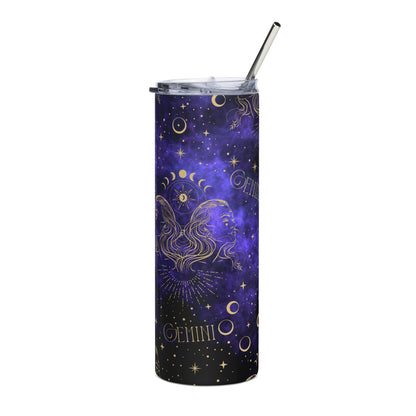 Gemini Zodiac Sign Tumbler Purple Galaxy
