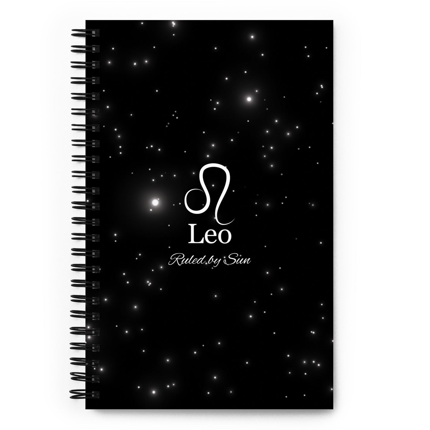 Leo Zodiac Sign Spiral Notebook Black Galaxy
