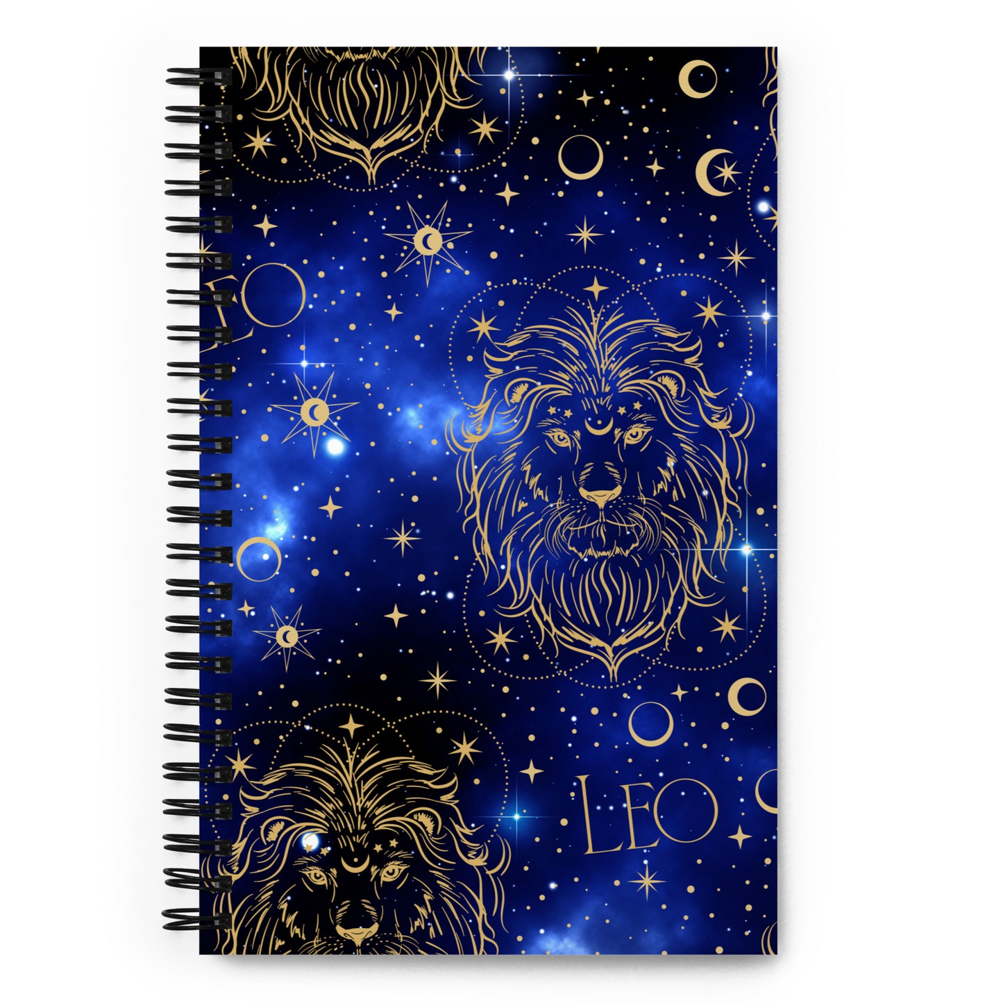 Leo Zodiac Sign Spiral Notebook Blue Galaxy
