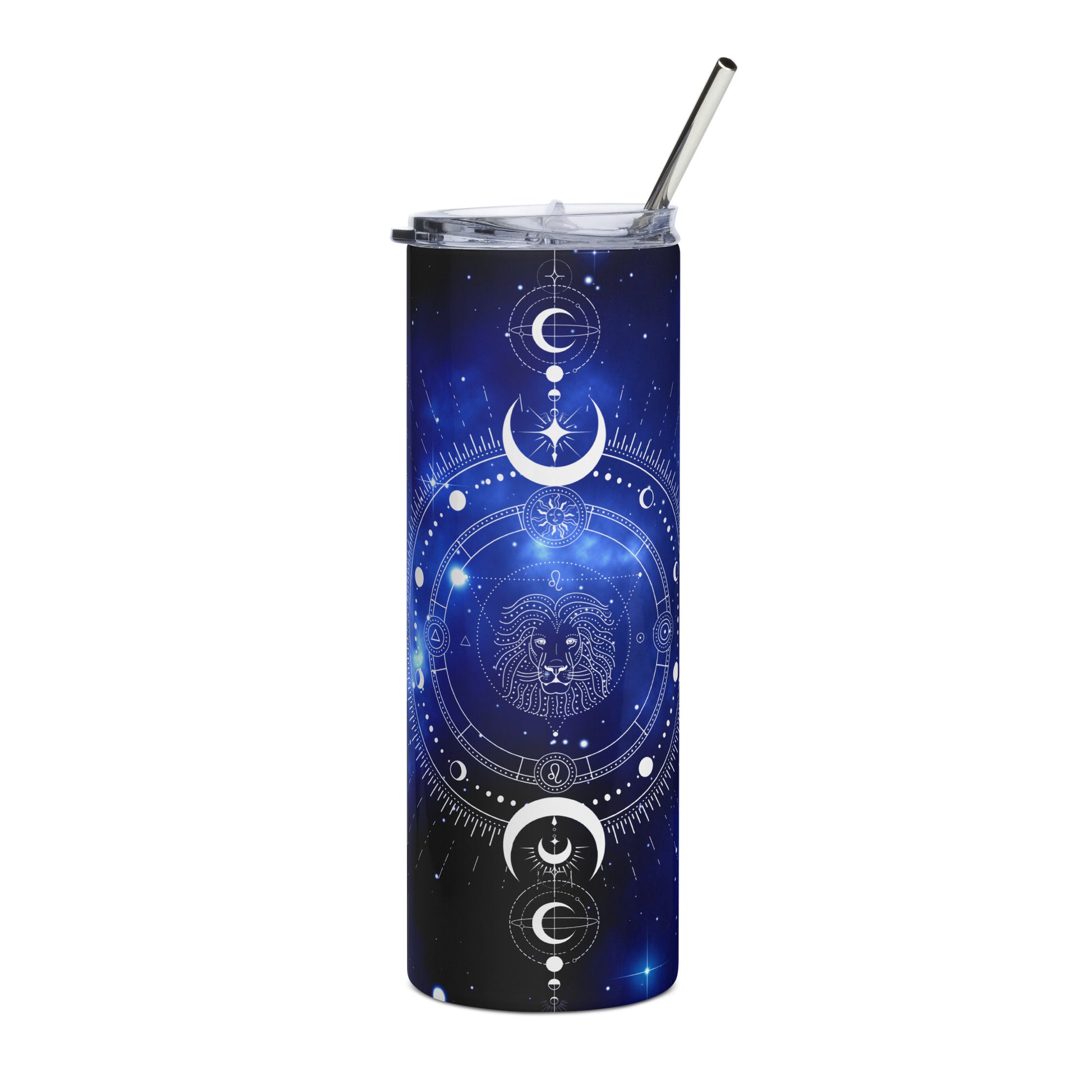 Leo Zodiac Sign Tumbler Blue
