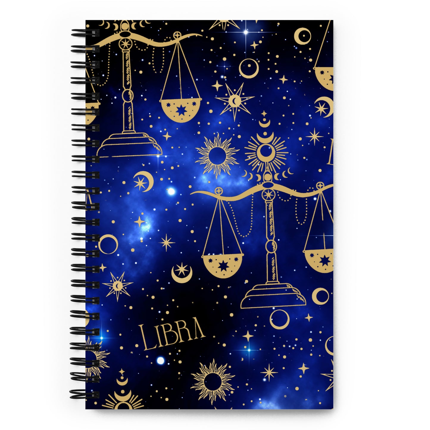 Libra Zodiac Sign Spiral Notebook Blue Galaxy
