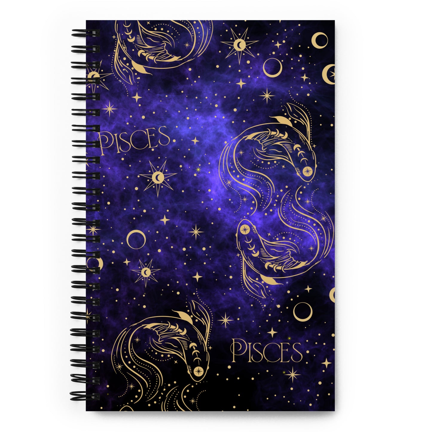 Pisces Zodiac Sign Spiral Notebook Purple Galaxy
