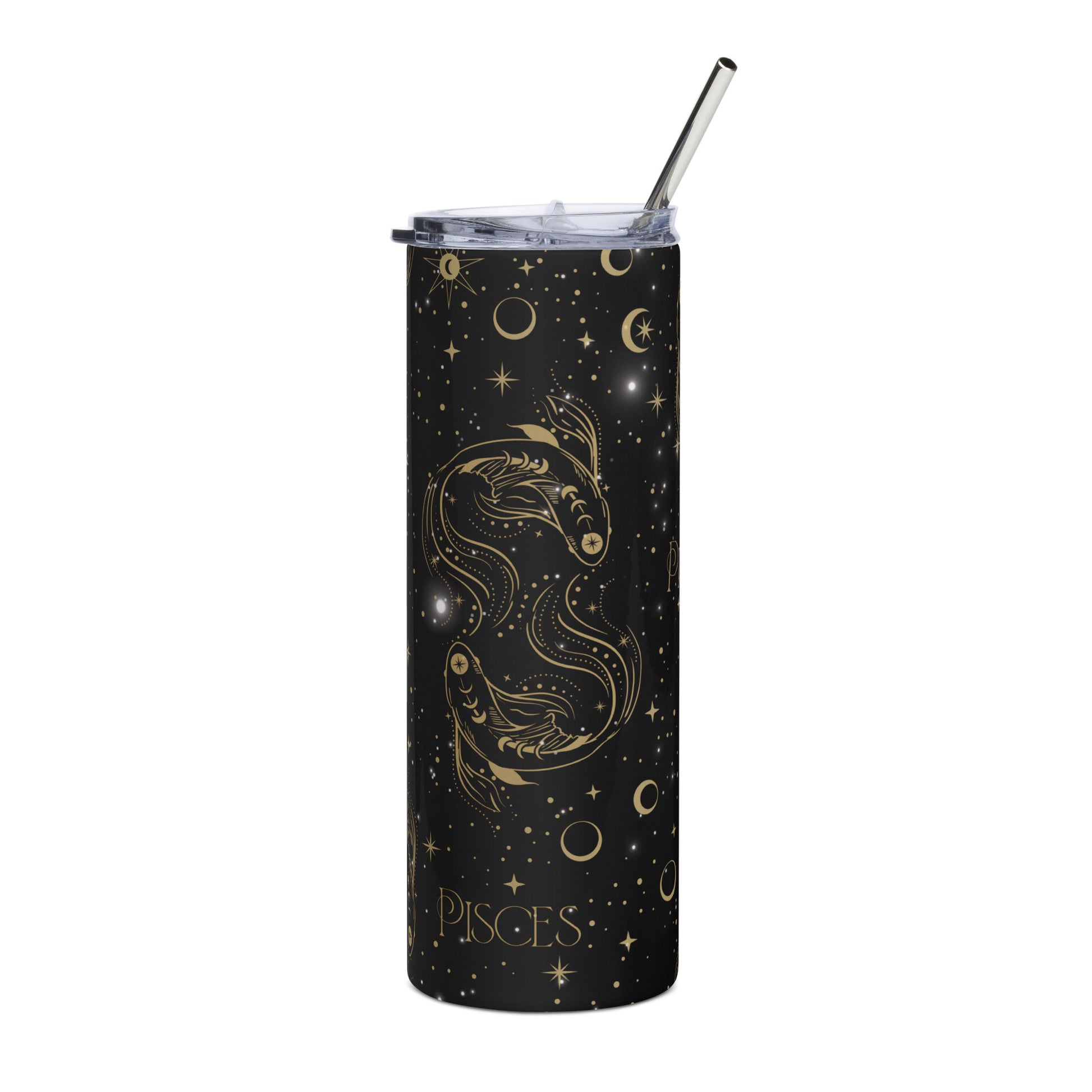 Pisces Zodiac Sign Tumbler Black Galaxy
