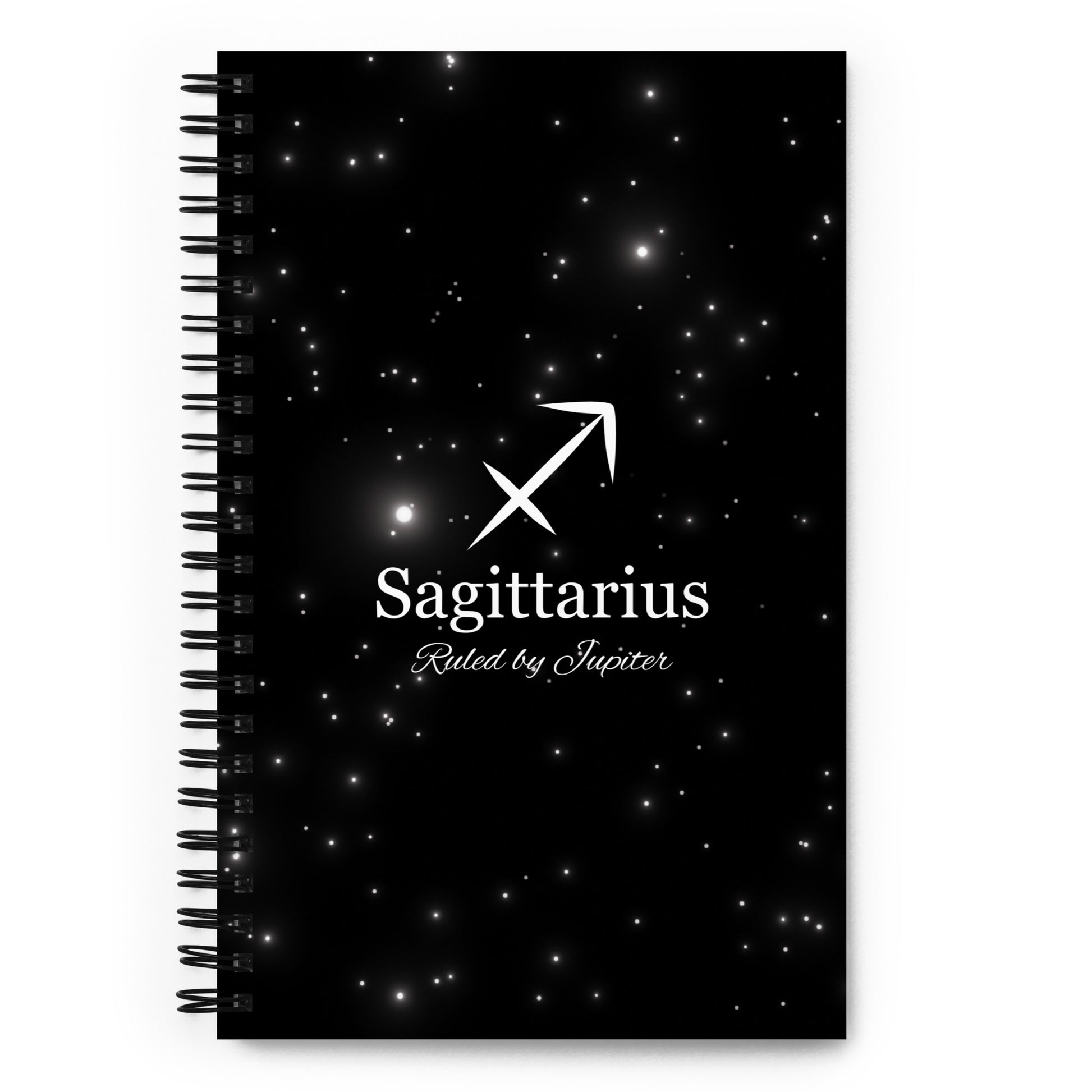 Sagittarius Zodiac Sign Spiral Notebook Black Galaxy
