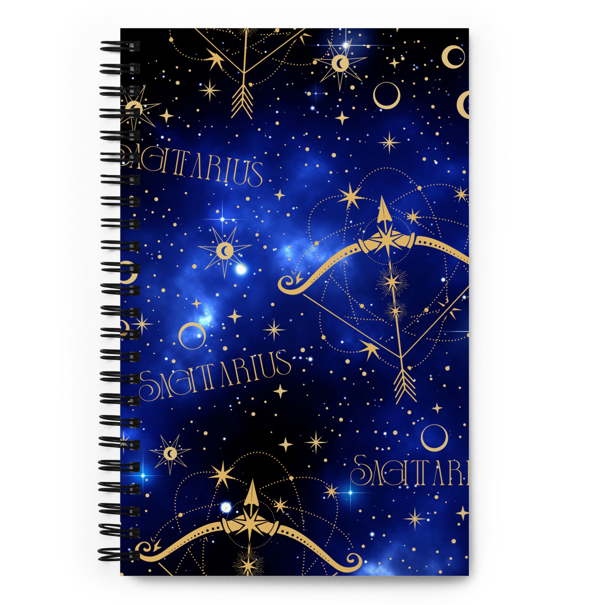 Sagittarius Zodiac Sign Spiral Notebook Blue Galaxy
