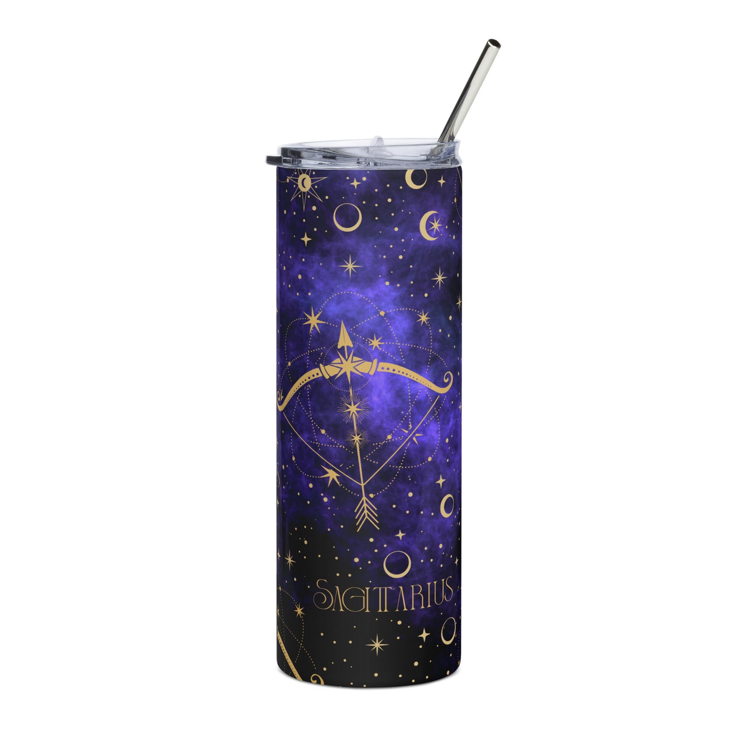 Sagittarius Zodiac Sign Tumbler Purple Galaxy
