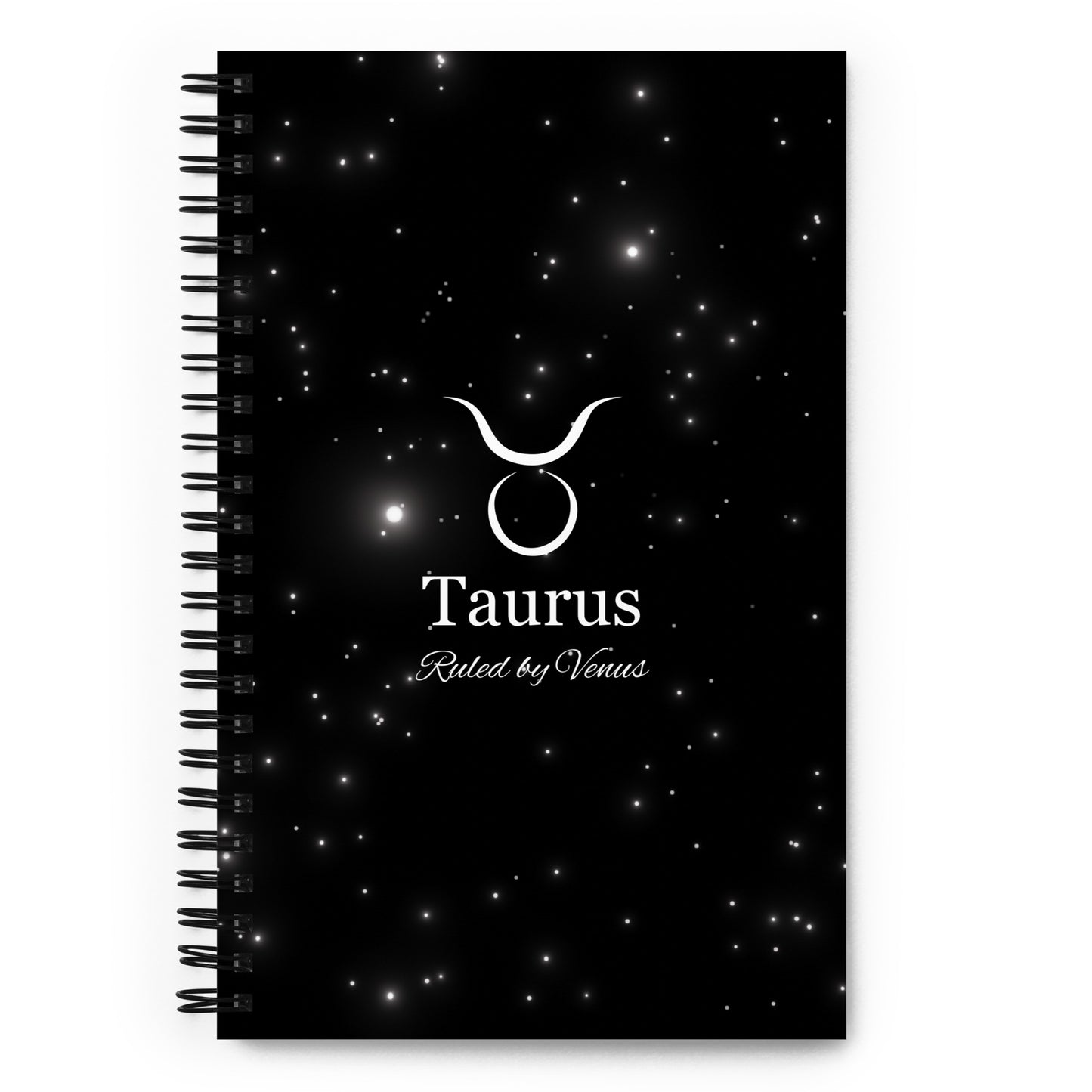 Taurus Zodiac Sign Spiral Notebook Black Galaxy
