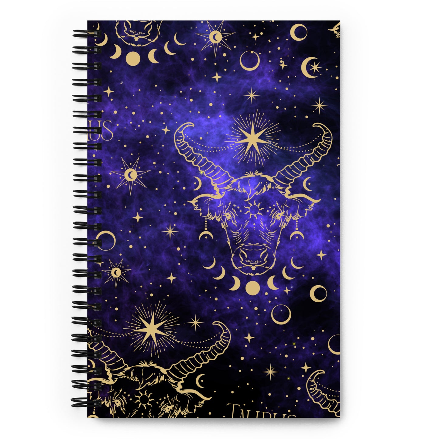 Taurus Zodiac Sign Spiral Notebook Purple Galaxy
