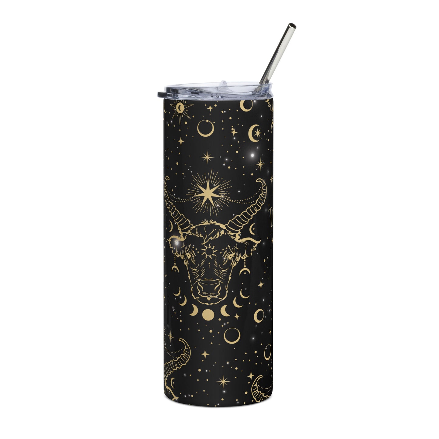 Taurus Zodiac Sign Tumbler Black Galaxy
