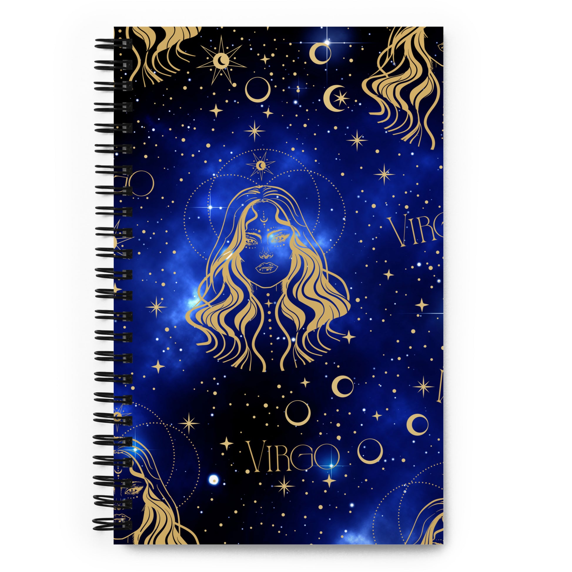 Virgo Zodiac Sign Spiral Notebook Blue Galaxy
