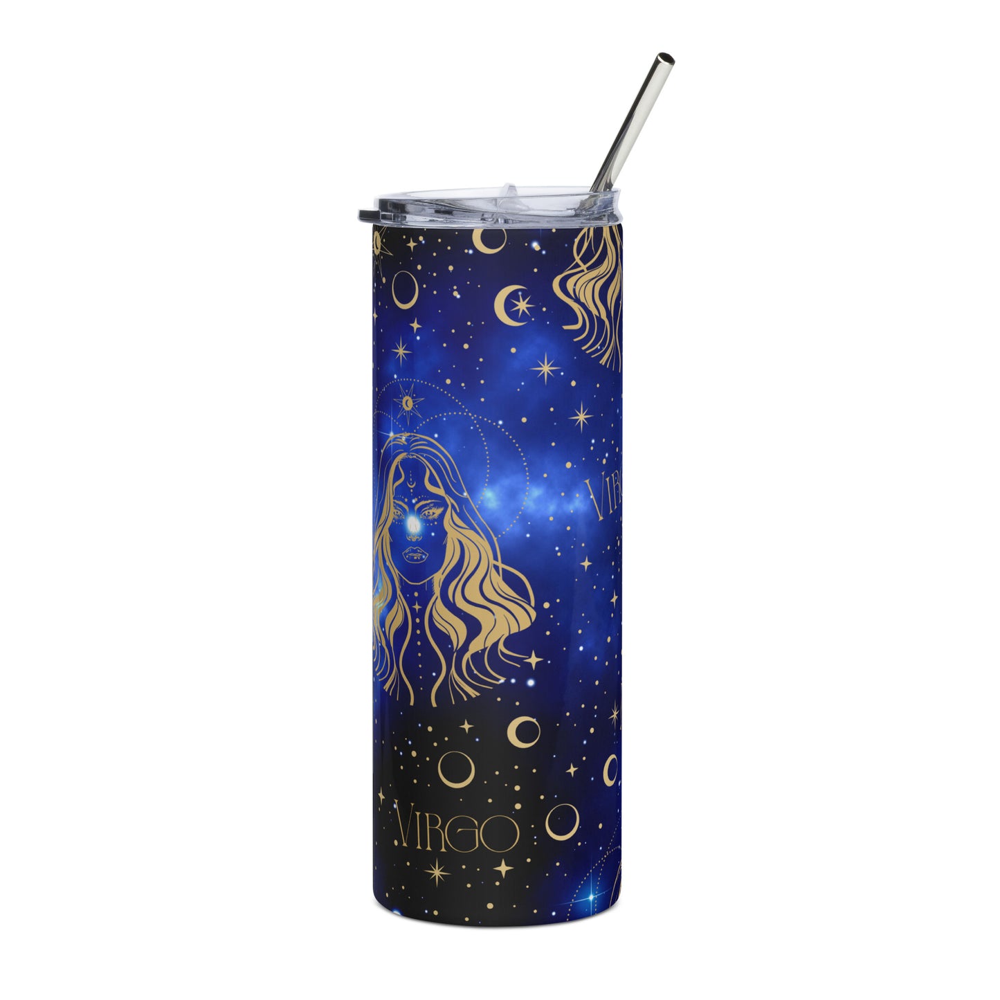 Virgo Zodiac Sign Tumbler Blue Galaxy
