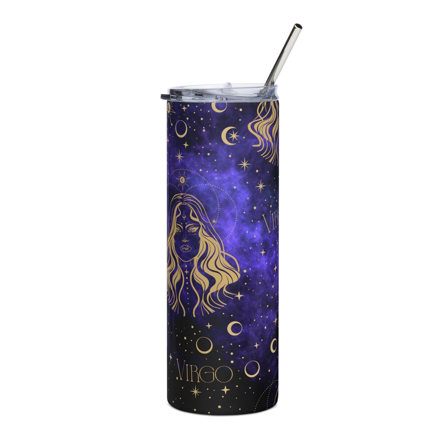 Virgo Zodiac Sign Tumbler Purple Galaxy
