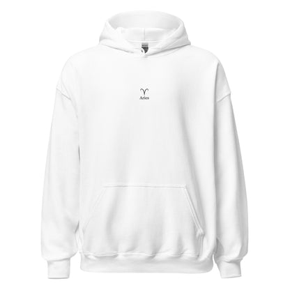 White Aries zodiac sign hoodie ram design
