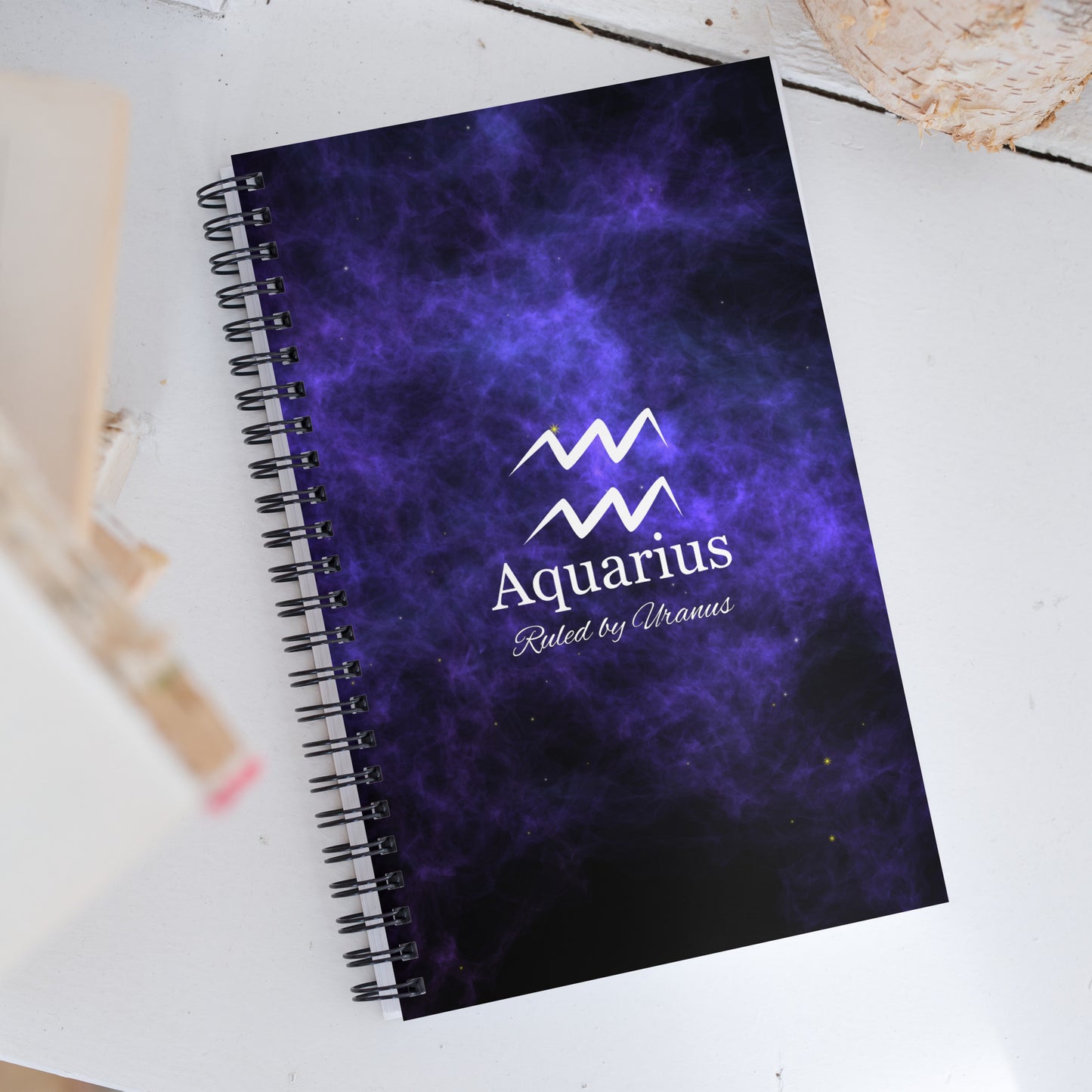 Zodiac Sign Spiral Notebook Purple
