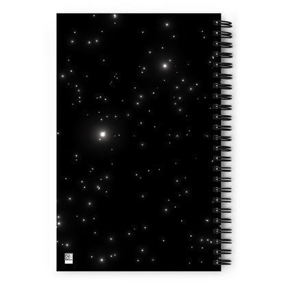 Zodiac Sign Themed Spiral Notebook Black Galaxy
