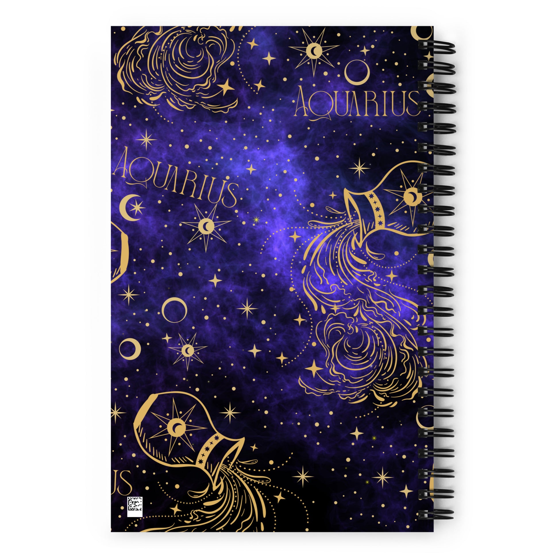 Zodiac Sign Themed Spiral Notebook Purple Galaxy
