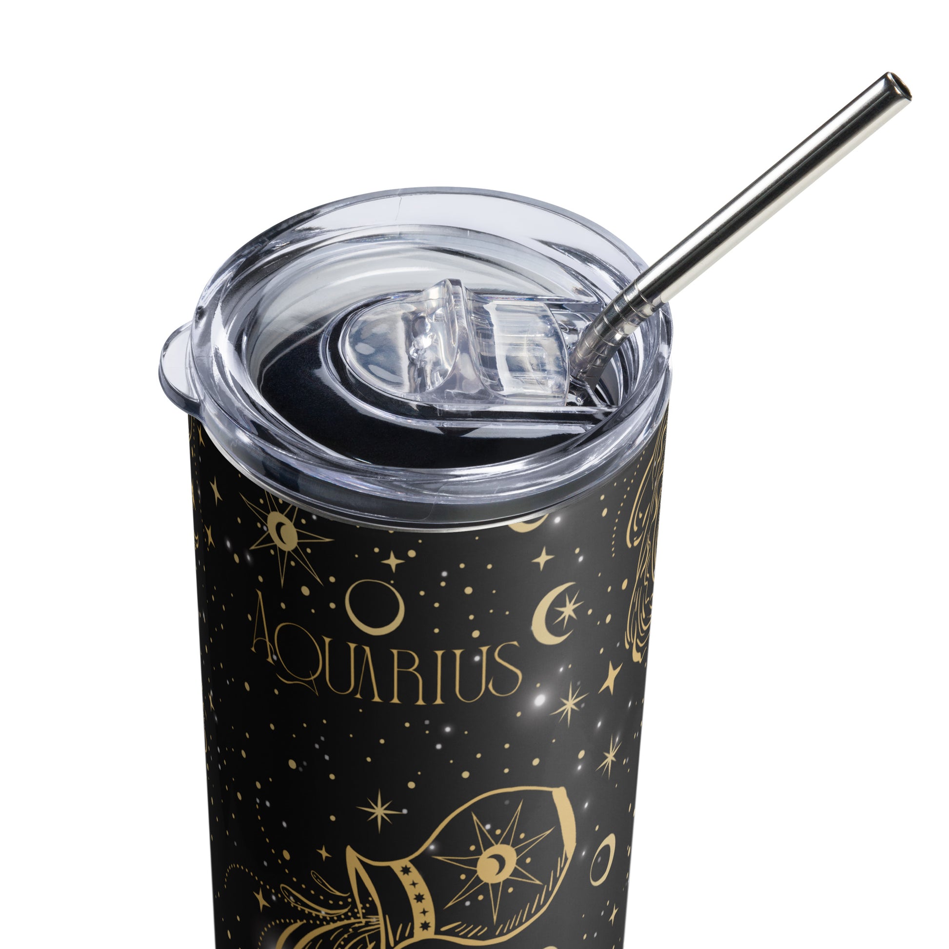 Zodiac Sign Tumbler Black Galaxy