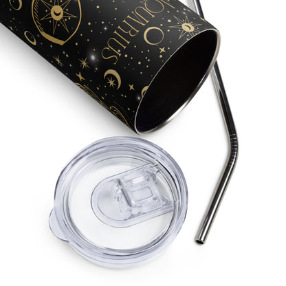 Zodiac Sign Tumbler Black Galaxy