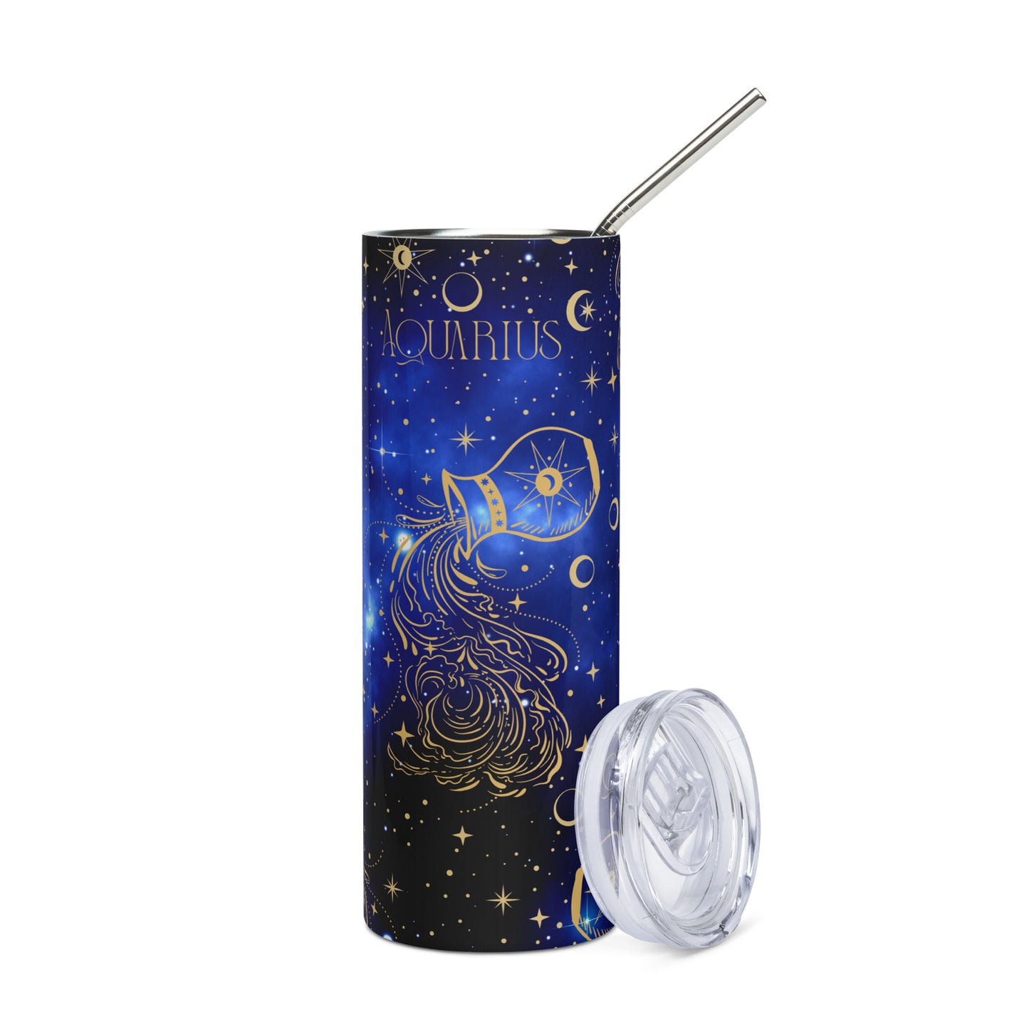 Zodiac Sign Tumbler Blue Galaxy