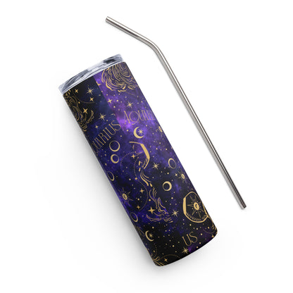 Zodiac Sign Tumbler Purple Galaxy