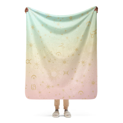 Zodiac Sign Inspired Sublimated Sherpa Blanket 