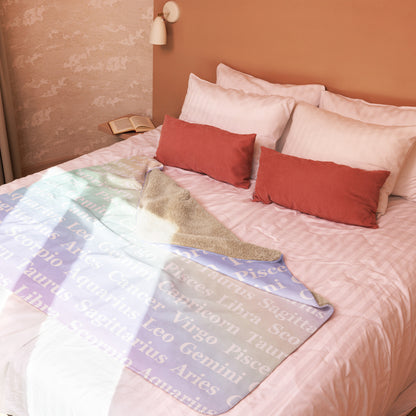 Zodiac Sign Inspired Sublimated Sherpa Blanket 