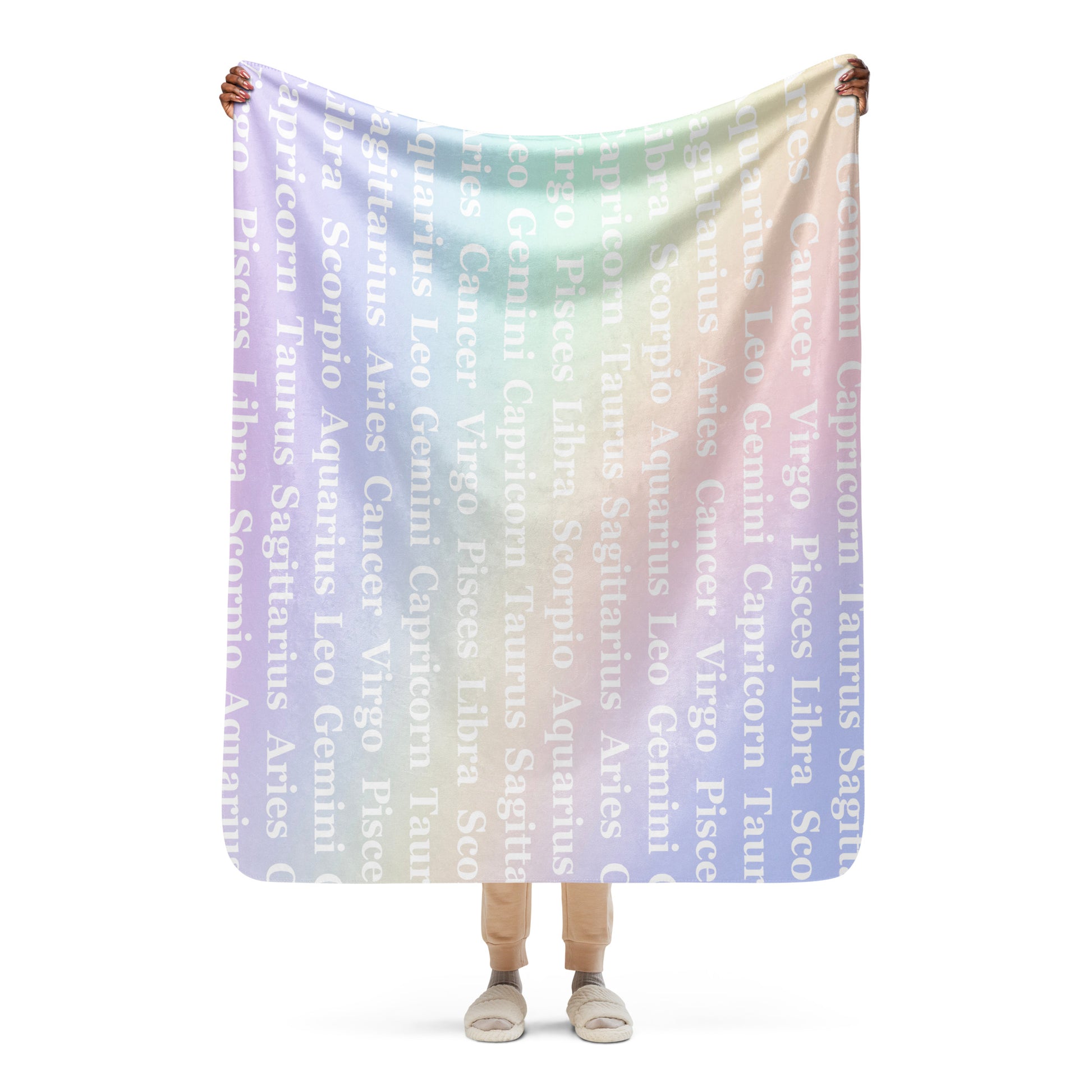 Zodiac Sign Inspired Sublimated Sherpa Blanket 