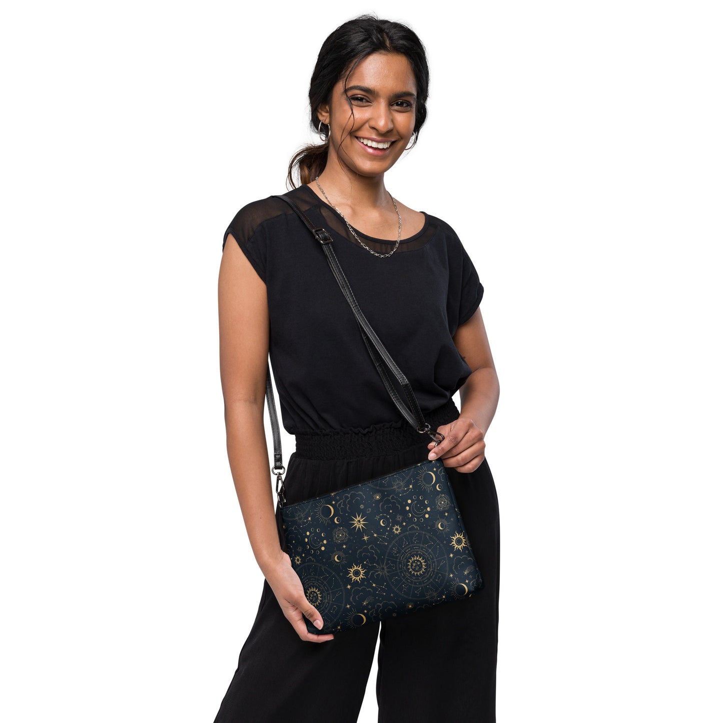 zodiac sign black crossbody handbag zodiac
