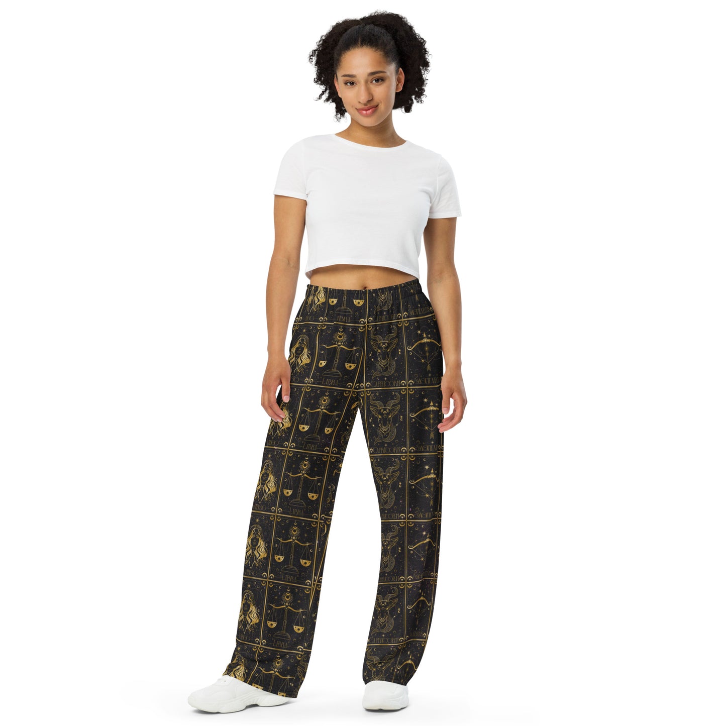 zodiac sign black wide leg pants zodiac
