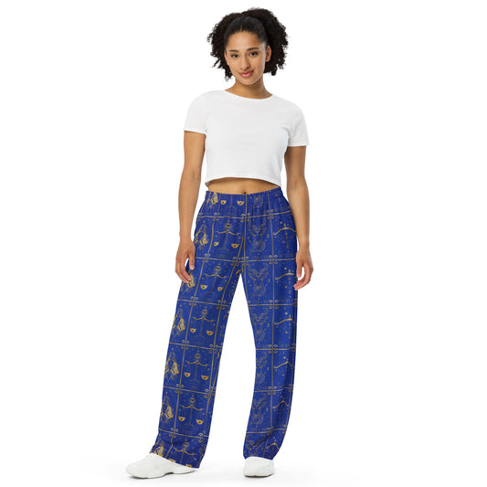 zodiac sign blue wide leg pants zodiac
