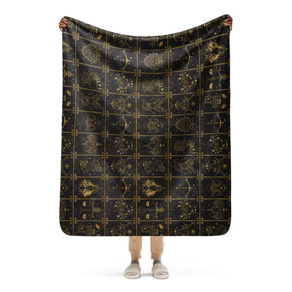 Zodiac Sign Inspired Sublimated Sherpa Blanket 