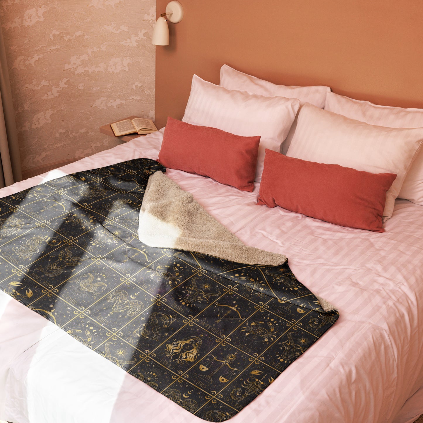 Zodiac Sign Inspired Sublimated Sherpa Blanket 