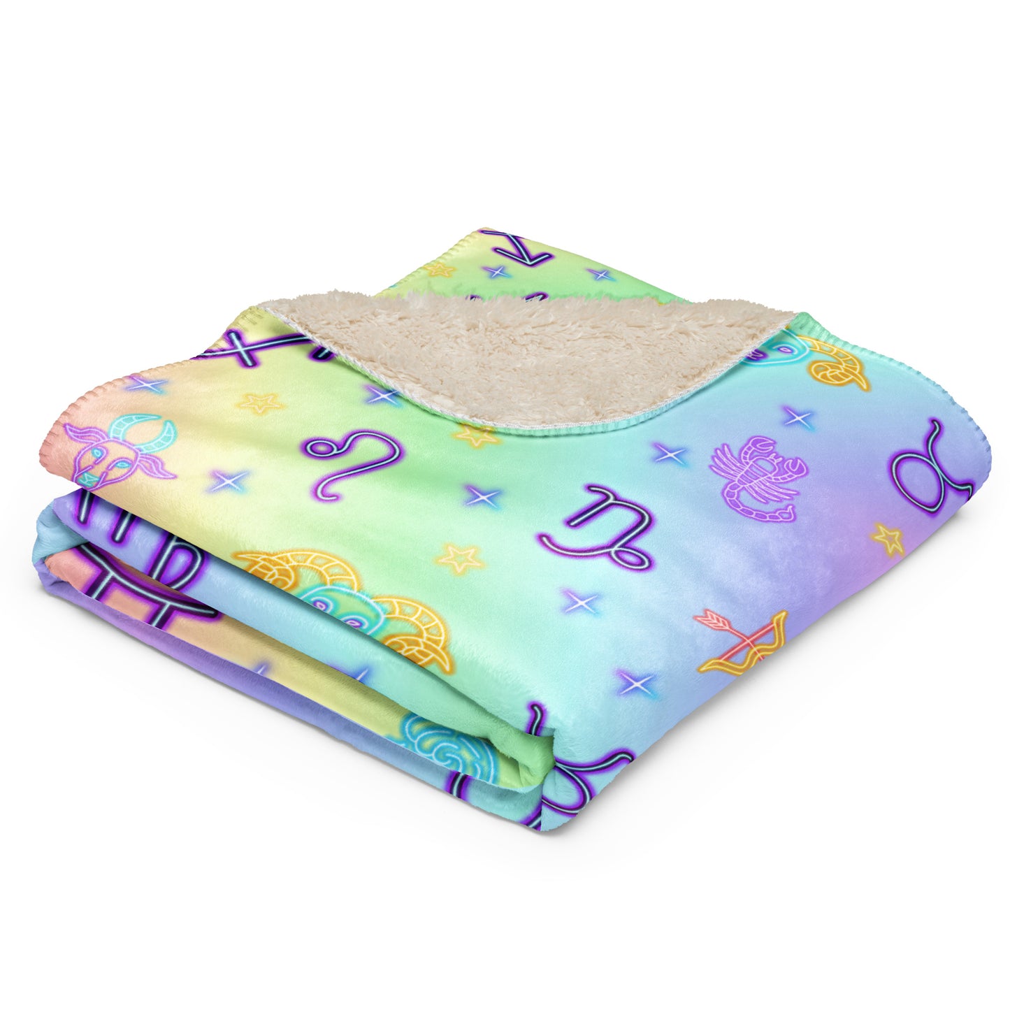 Zodiac Sign Inspired Sublimated Sherpa Blanket 