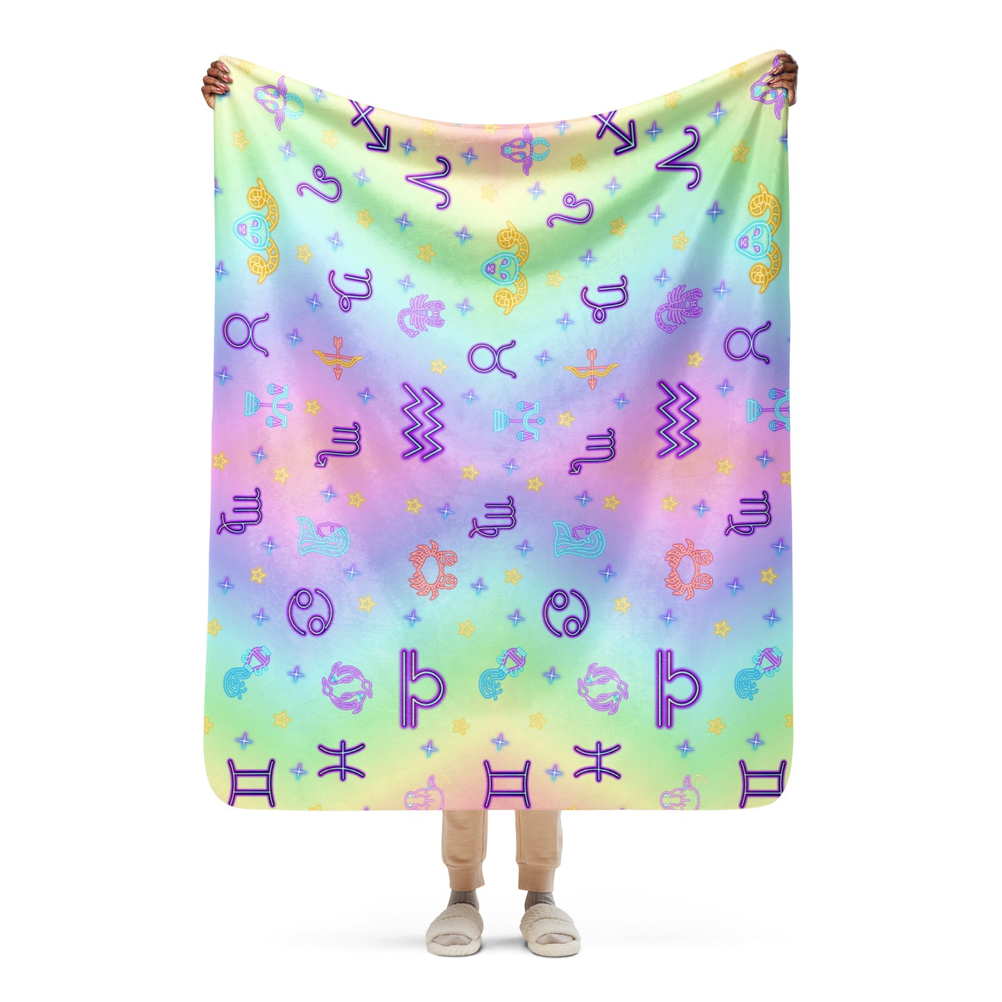 Zodiac Sign Inspired Sublimated Sherpa Blanket 