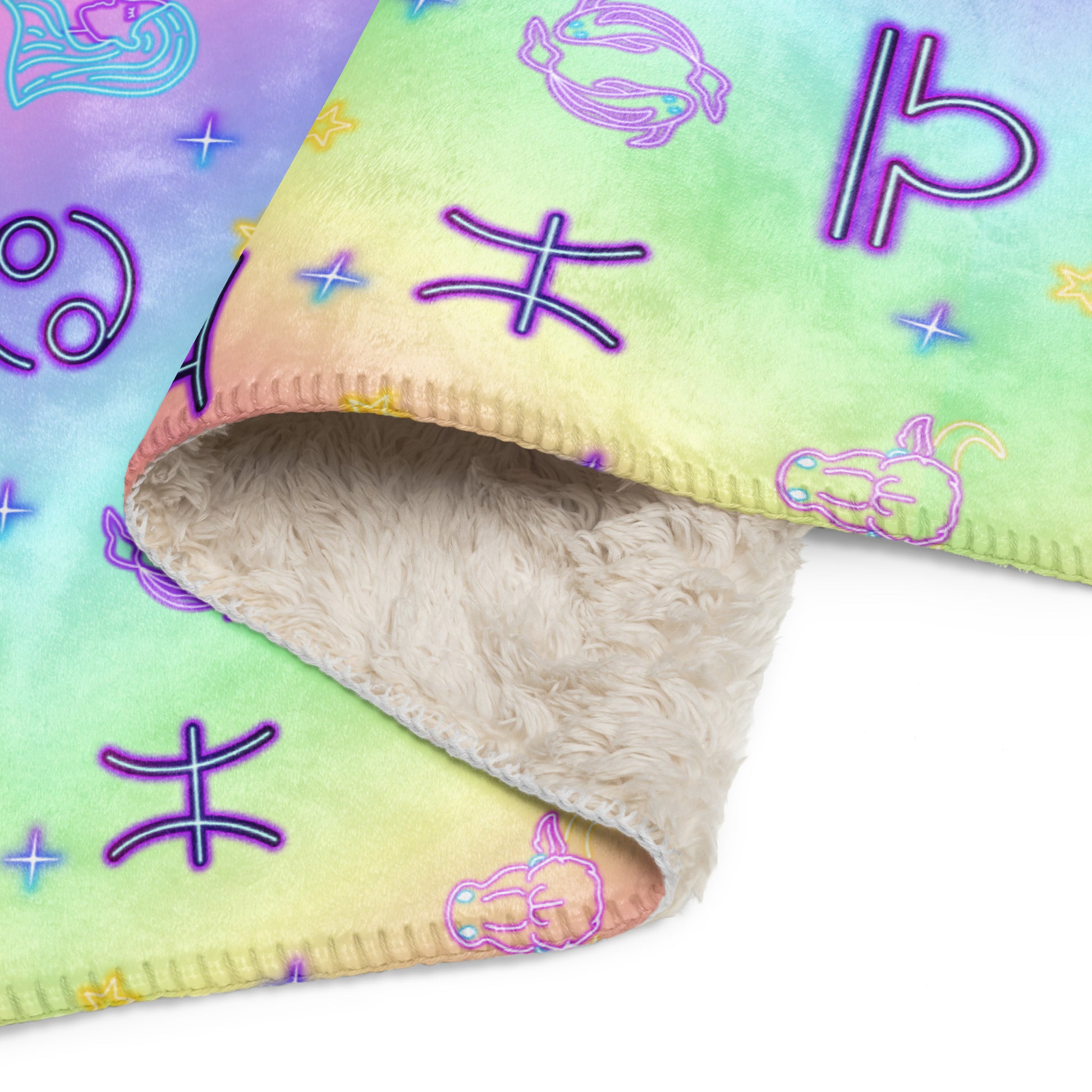 Zodiac Sign Inspired Sublimated Sherpa Blanket 