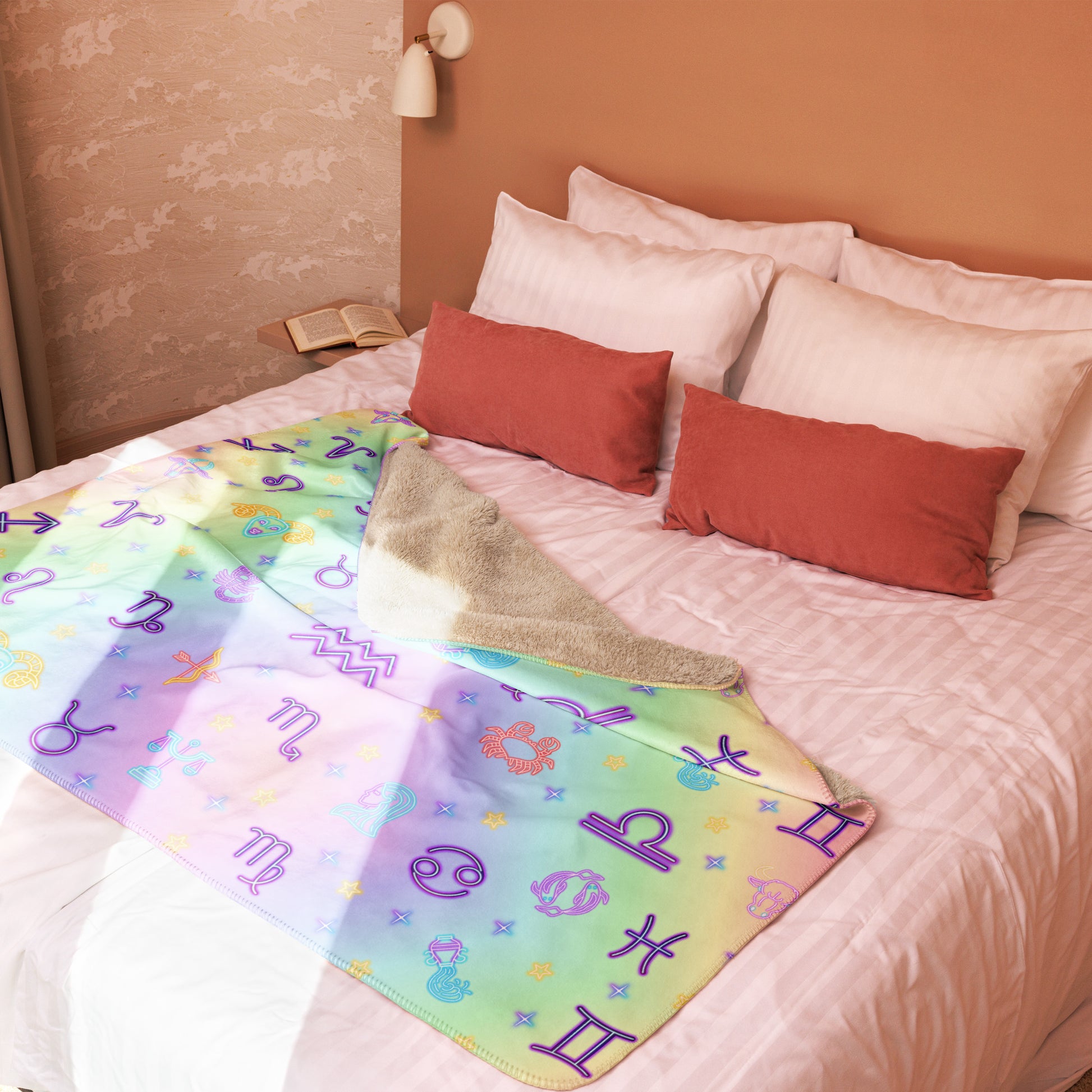 Zodiac Sign Inspired Sublimated Sherpa Blanket 